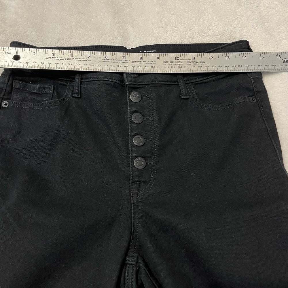 Women’s Old Navy Y2K Black Extra High Rise Rockstar Super Skinny Jeans. Size 10 - Picture 13 of 16